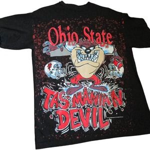 Signal Sport Tshirt Vtg Ohio State Tasmanian Devil Black Single Stitch Unisex